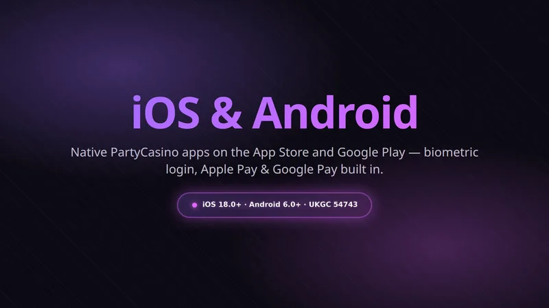 PartyCasino mobile app on iPhone and Android